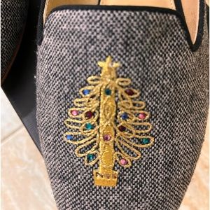 Talbots Christmas embellished flat size 9